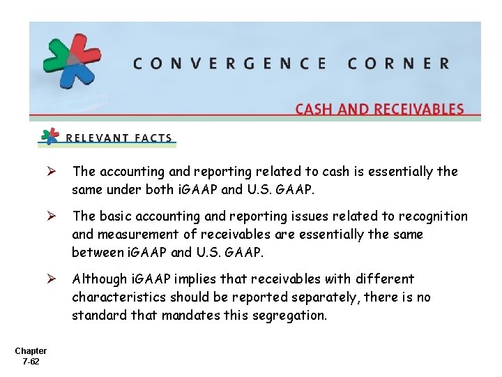 Ø The accounting and reporting related to cash is essentially the same under both