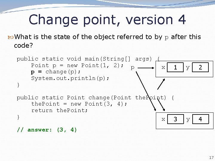 Change point, version 4 What is the state of the object referred to by