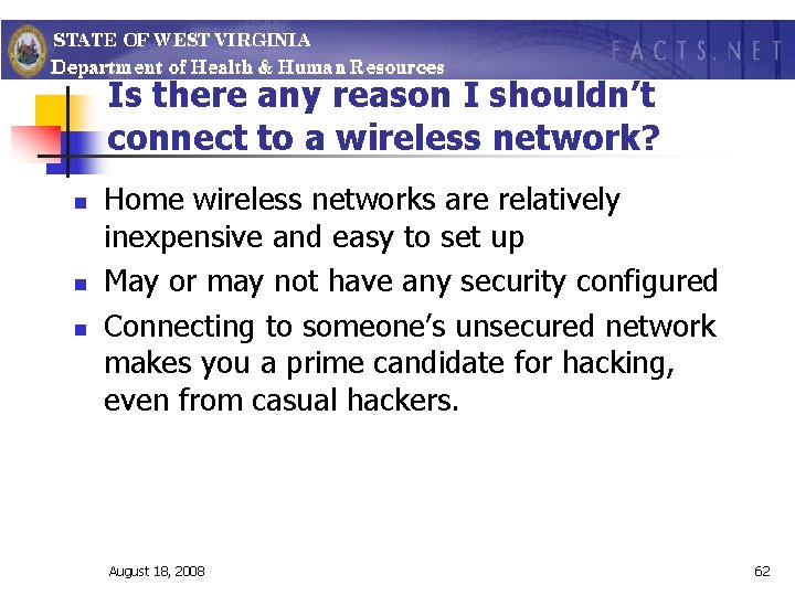 Is there any reason I shouldn’t connect to a wireless network? n n n