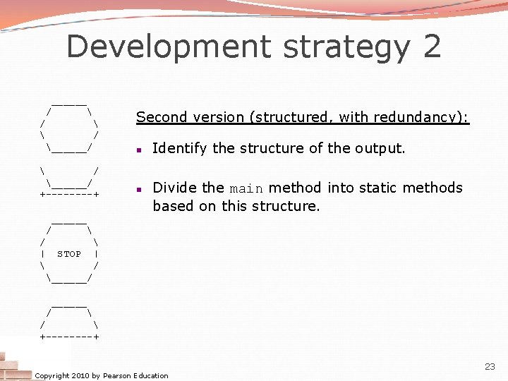 Development strategy 2 ______ /   / ______/ +----+ ______ Second version (structured, Development strategy 2 ______ /   / ______/ +----+ ______ Second version (structured,