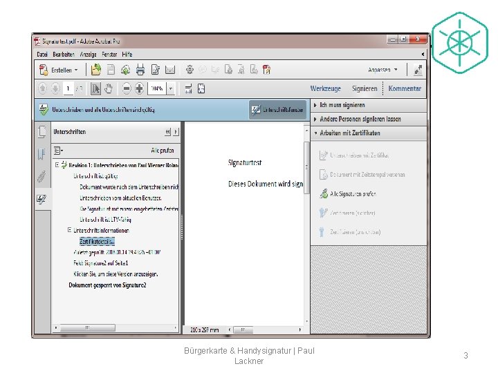 Dokumentensignatur - PDF • Adobe Acrobat Pro (kostenpflichtig!) Bürgerkarte & Handysignatur | Paul Lackner
