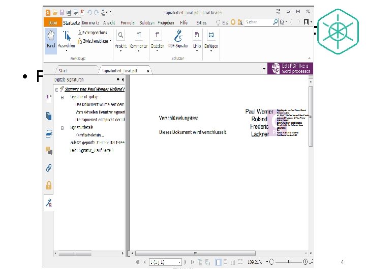 Dokumentensignatur - PDF • Foxit. Reader (kostenlos) Bürgerkarte & Handysignatur | Paul Lackner 4
