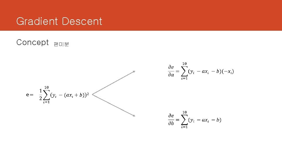 Gradient Descent Concept e= 편미분 