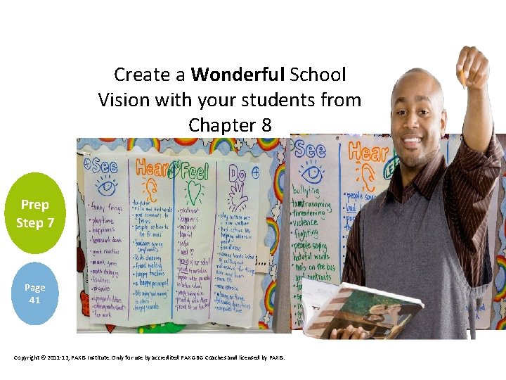 Create a Wonderful School Vision with your students from Chapter 8 Prep Step 7