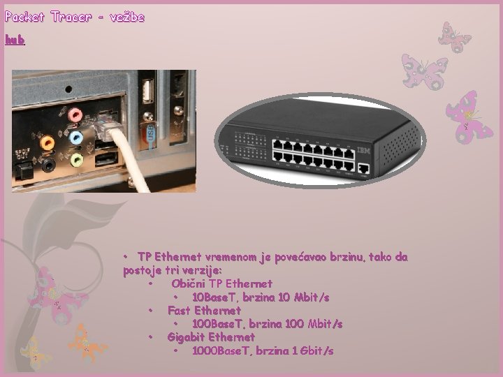Packet Tracer - vežbe hub • TP Ethernet vremenom je povećavao brzinu, tako da Packet Tracer - vežbe hub • TP Ethernet vremenom je povećavao brzinu, tako da