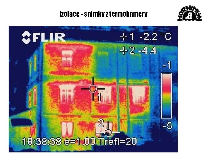 izolace - snímky z termokamery 