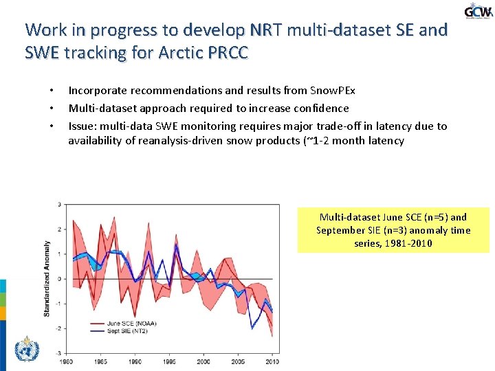 Work in progress to develop NRT multi-dataset SE and SWE tracking for Arctic PRCC