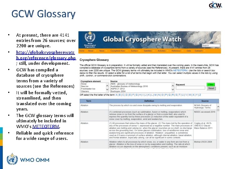 GCW Glossary • • • At present, there are 4141 entries from 26 sources;