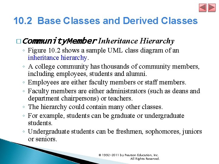 10. 2 Base Classes and Derived Classes � Community. Member Inheritance Hierarchy ◦ Figure