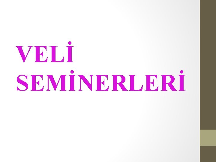 VELİ SEMİNERLERİ 