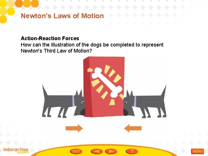 Newton’s Laws of Motion Action-Reaction Forces How can the illustration of the dogs be