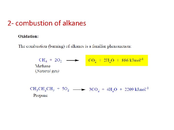 2 - combustion of alkanes 
