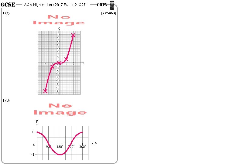AQA Higher: June 2017 Paper 2, Q 27 1 (a) 1 (b) [2 marks]