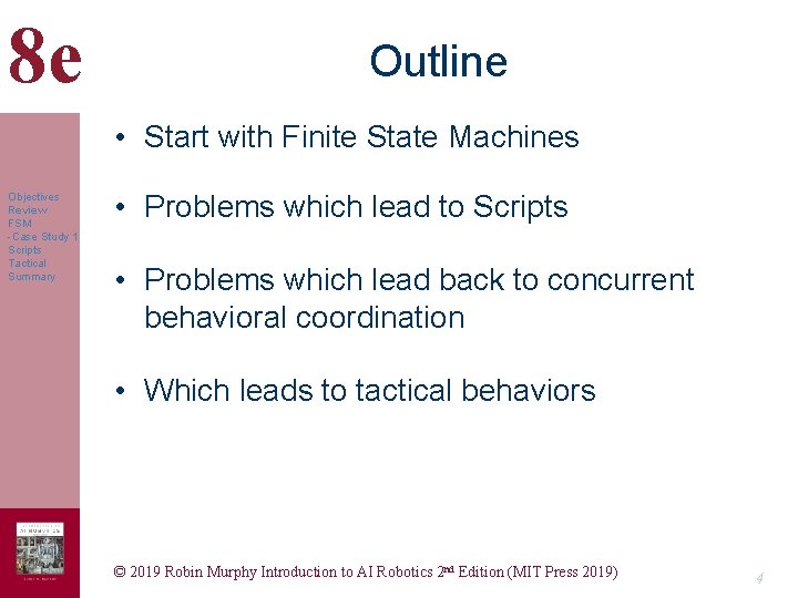 8 e Outline • Start with Finite State Machines Objectives Review FSM -Case Study 8 e Outline • Start with Finite State Machines Objectives Review FSM -Case Study