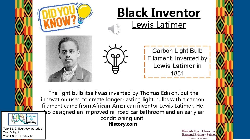Black Inventor Lewis Latimer Carbon Light Bulb Filament, Invented by Lewis Latimer in 1881
