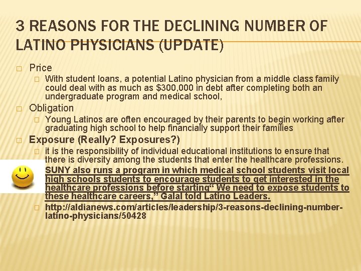 3 REASONS FOR THE DECLINING NUMBER OF LATINO PHYSICIANS (UPDATE) � Price � �