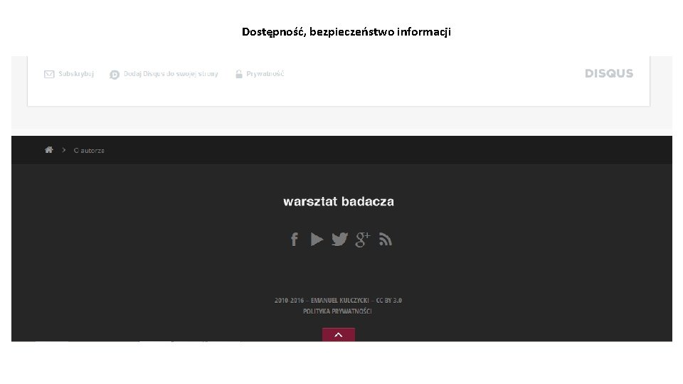 Dostępność, bezpieczeństwo informacji 