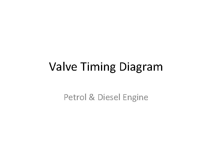 Valve Timing Diagram Petrol & Diesel Engine 