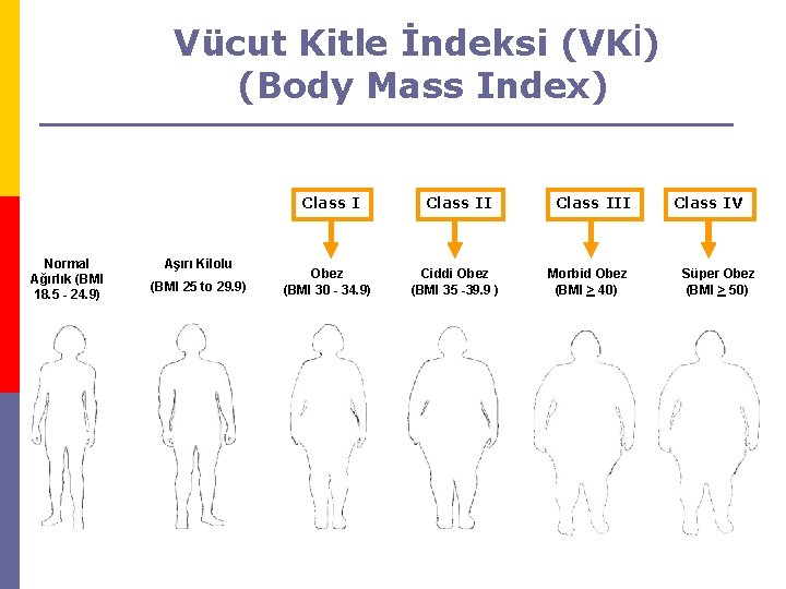 Vücut Kitle İndeksi (VKİ) (Body Mass Index) Normal Ağırlık (BMI 18. 5 - 24.