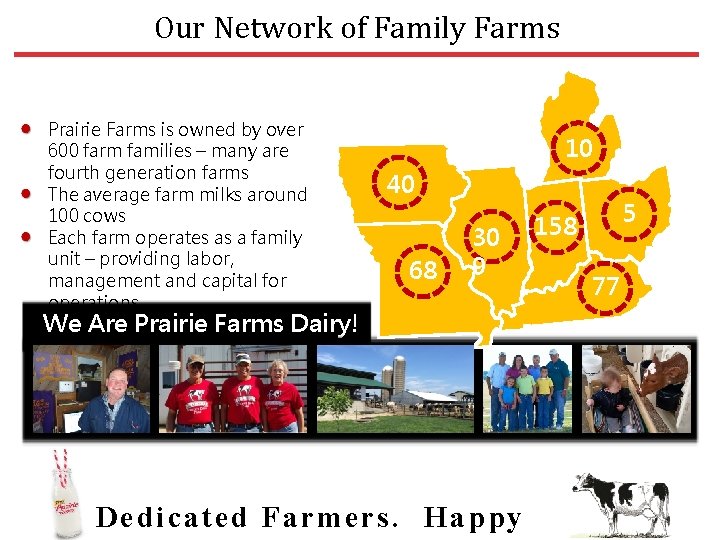 Our Network of Family Farms Prairie Farms is owned by over 600 farm families