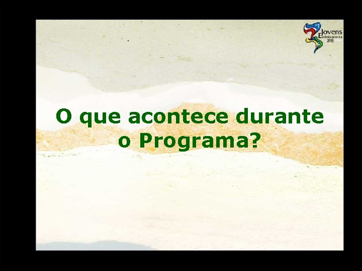 O que acontece durante o Programa? 