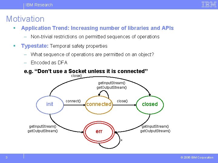 IBM Research Motivation § Application Trend: Increasing number of libraries and APIs – Non-trivial