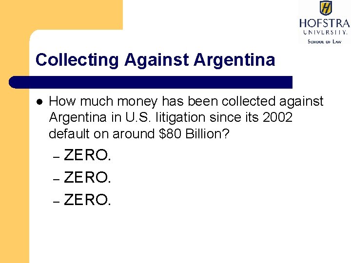 Collecting Against Argentina l How much money has been collected against Argentina in U.