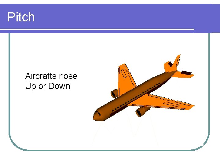 Pitch Aircrafts noses Up or Down 