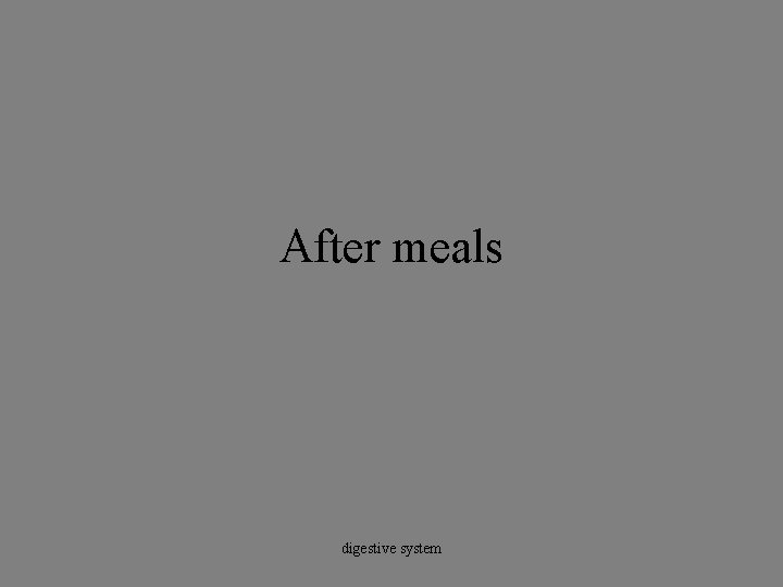 After meals digestive system 