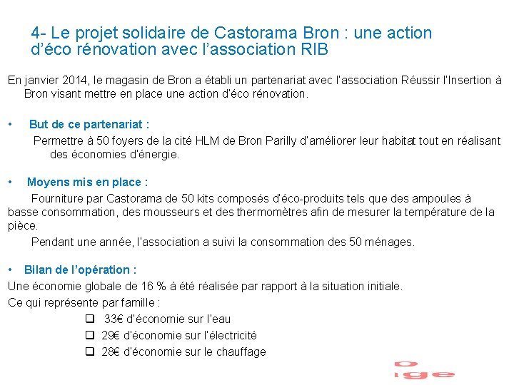 4 - Le projet solidaire de Castorama Bron : une action d’éco rénovation avec