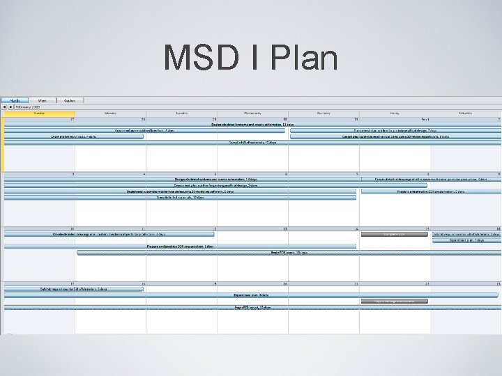 MSD I Plan 