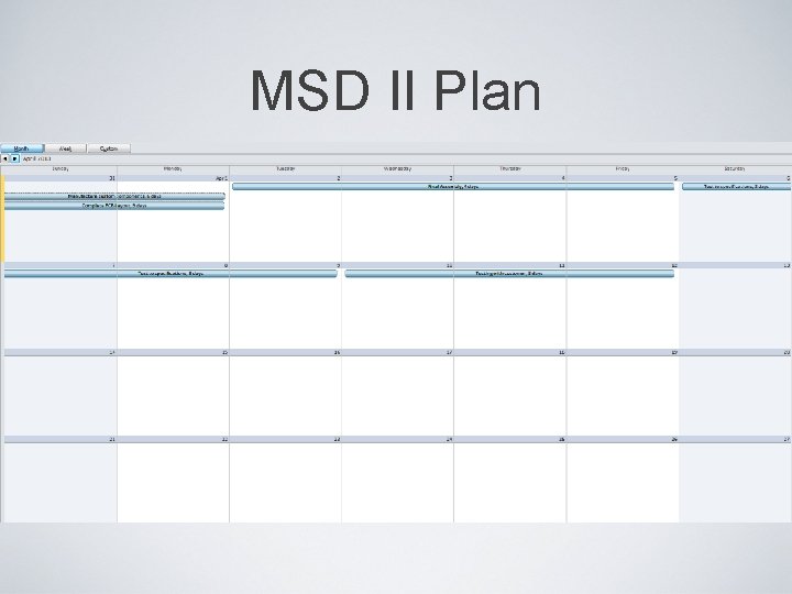 MSD II Plan 