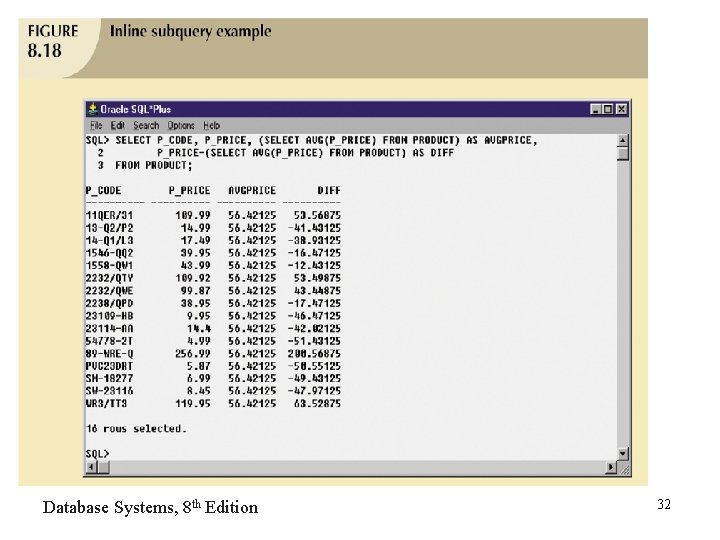 Database Systems, 8 th Edition 32 