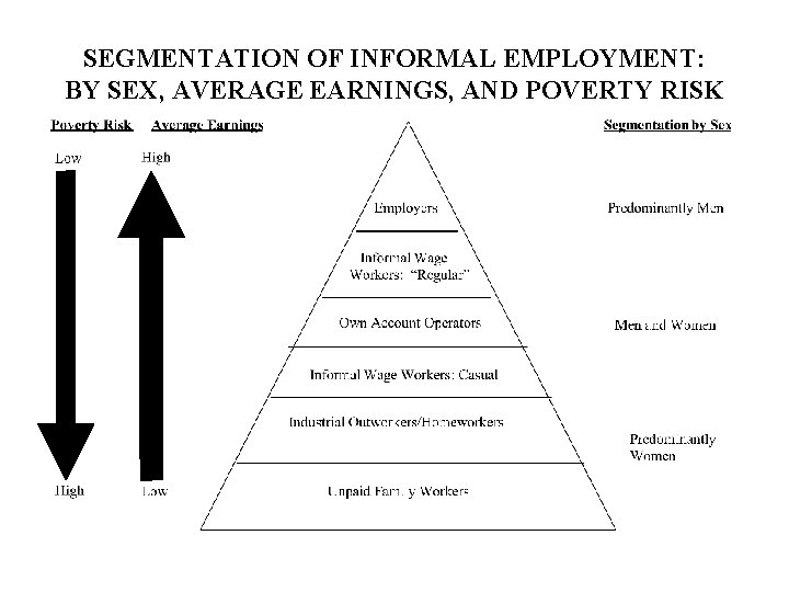 SEGMENTATION OF INFORMAL EMPLOYMENT: BY SEX, AVERAGE EARNINGS, AND POVERTY RISK 