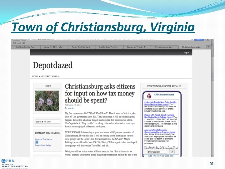 Town of Christiansburg, Virginia 51 