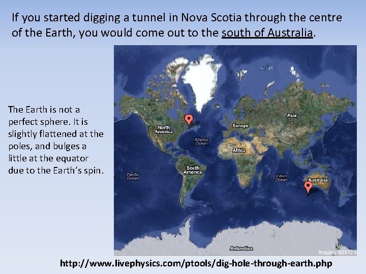 If you started digging a tunnel in Nova Scotia through the centre of the