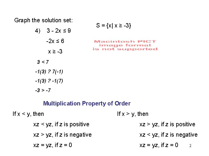 ALGEBRA 1 6 Inequalities Graph the solution set