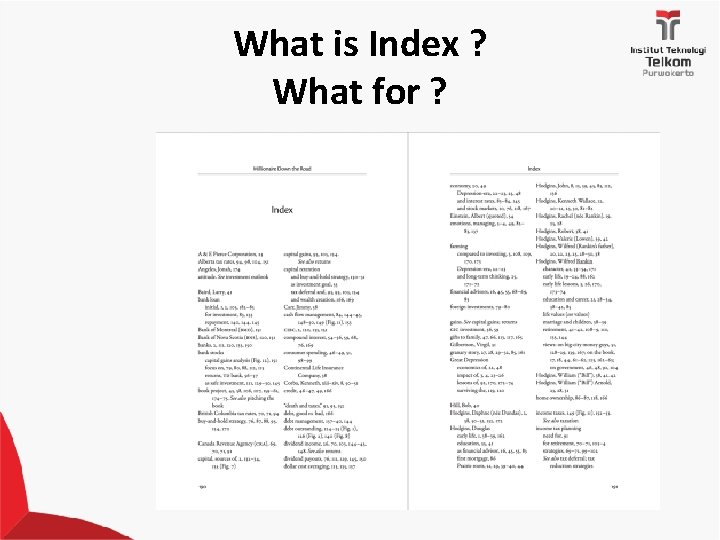 What is Index ? What for ? 