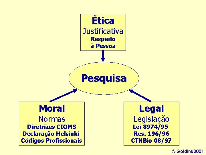 Ética Justificativa Respeito à Pessoa Pesquisa Moral Normas Diretrizes CIOMS Declaração Helsinki Códigos Profissionais