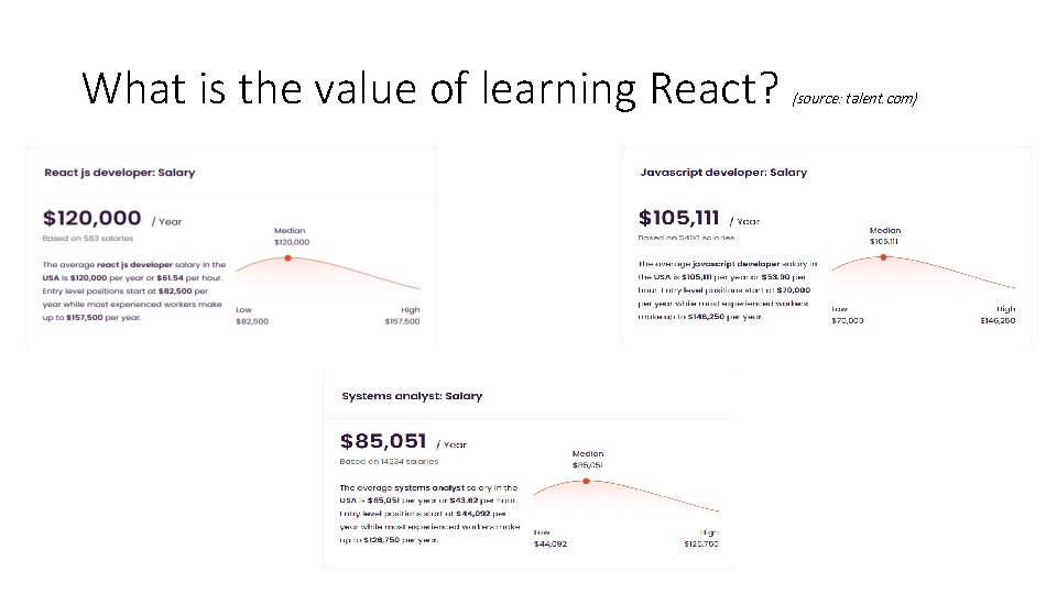 What is the value of learning React? (source: talent. com) What is the value of learning React? (source: talent. com)