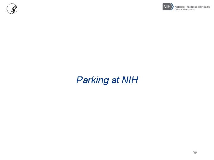 Parking at NIH 56 