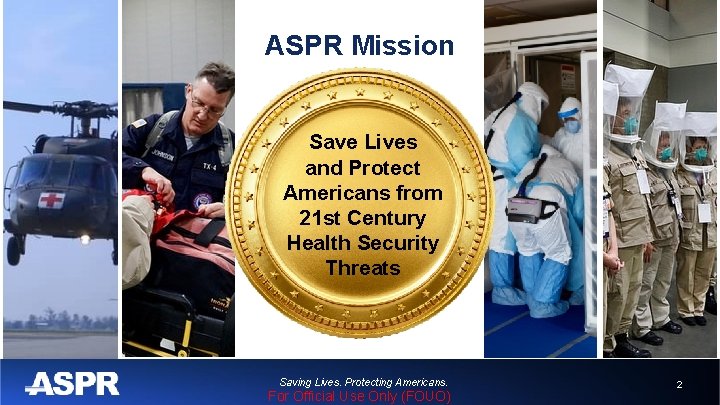 ASPR Mission Save Lives and Protect Americans from 21 st Century Health Security Threats