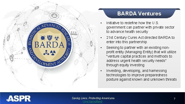 BARDA Ventures • Initiative to redefine how the U. S. government can partner with