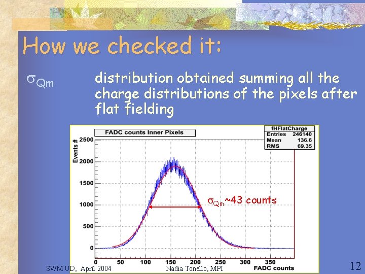 How we checked it: s. Qm distribution obtained summing all the charge distributions of