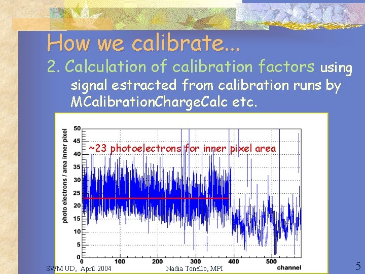 How we calibrate. . . 2. Calculation of calibration factors using signal estracted from