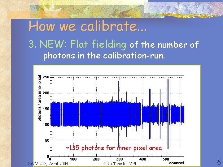 How we calibrate. . . 3. NEW: Flat fielding of the number of photons