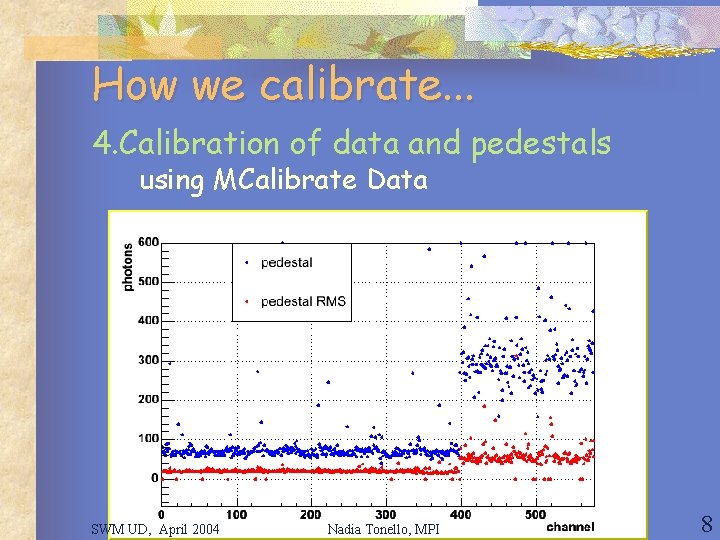 How we calibrate. . . 4. Calibration of data and pedestals using MCalibrate Data