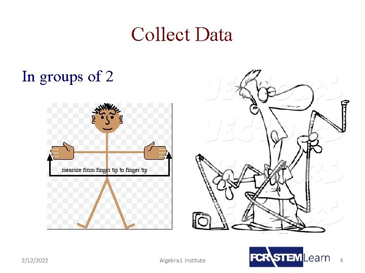 Collect Data In groups of 2 2/12/2022 Algebra 1 Institute 4 