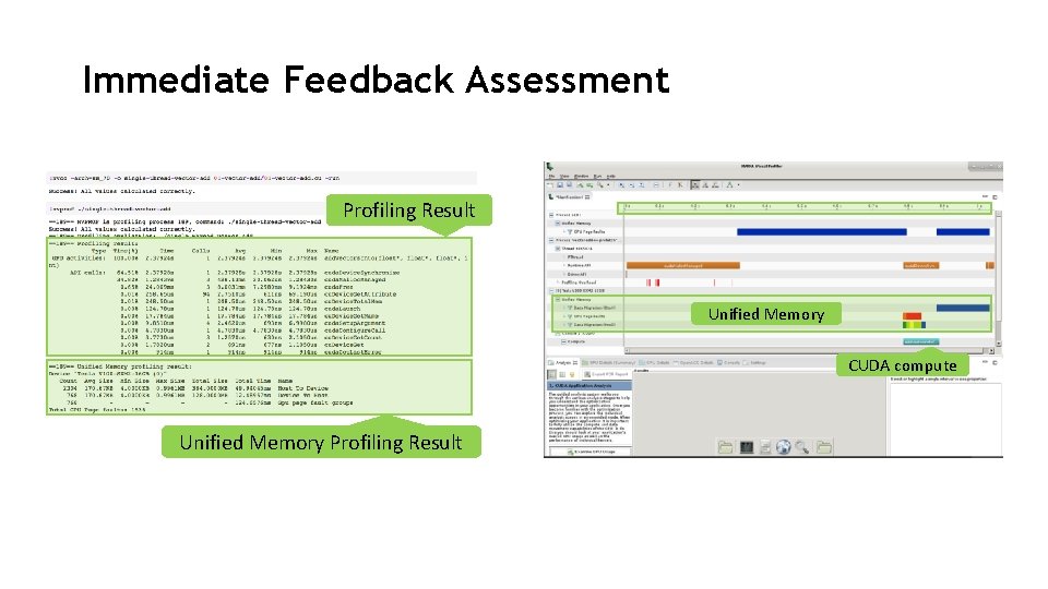 Immediate Feedback Assessment Profiling Result Unified Memory CUDA compute Unified Memory Profiling Result 