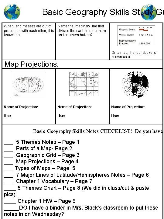 Basic Geography Skills Study Gu When land masses are out of proportion with each